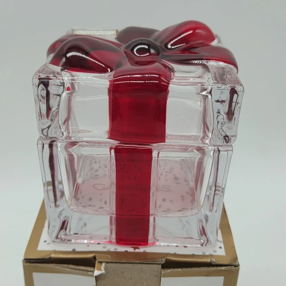 Godinger Gatherings Crystal Present Box Shannon By Godinger Red Bow # 28643